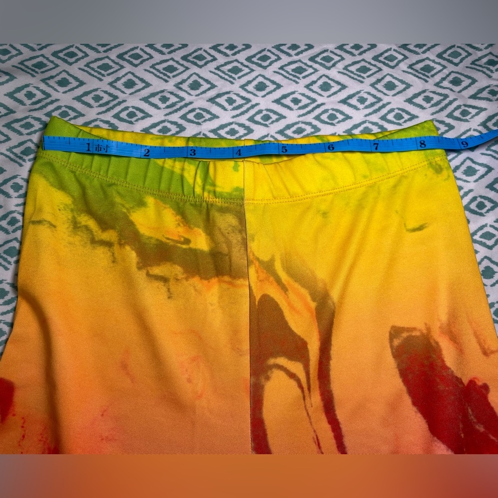Speedo X Forever 21 Rainbow Tie Dye Ombré Long Biker Shorts Size M - Picture 8 of 8